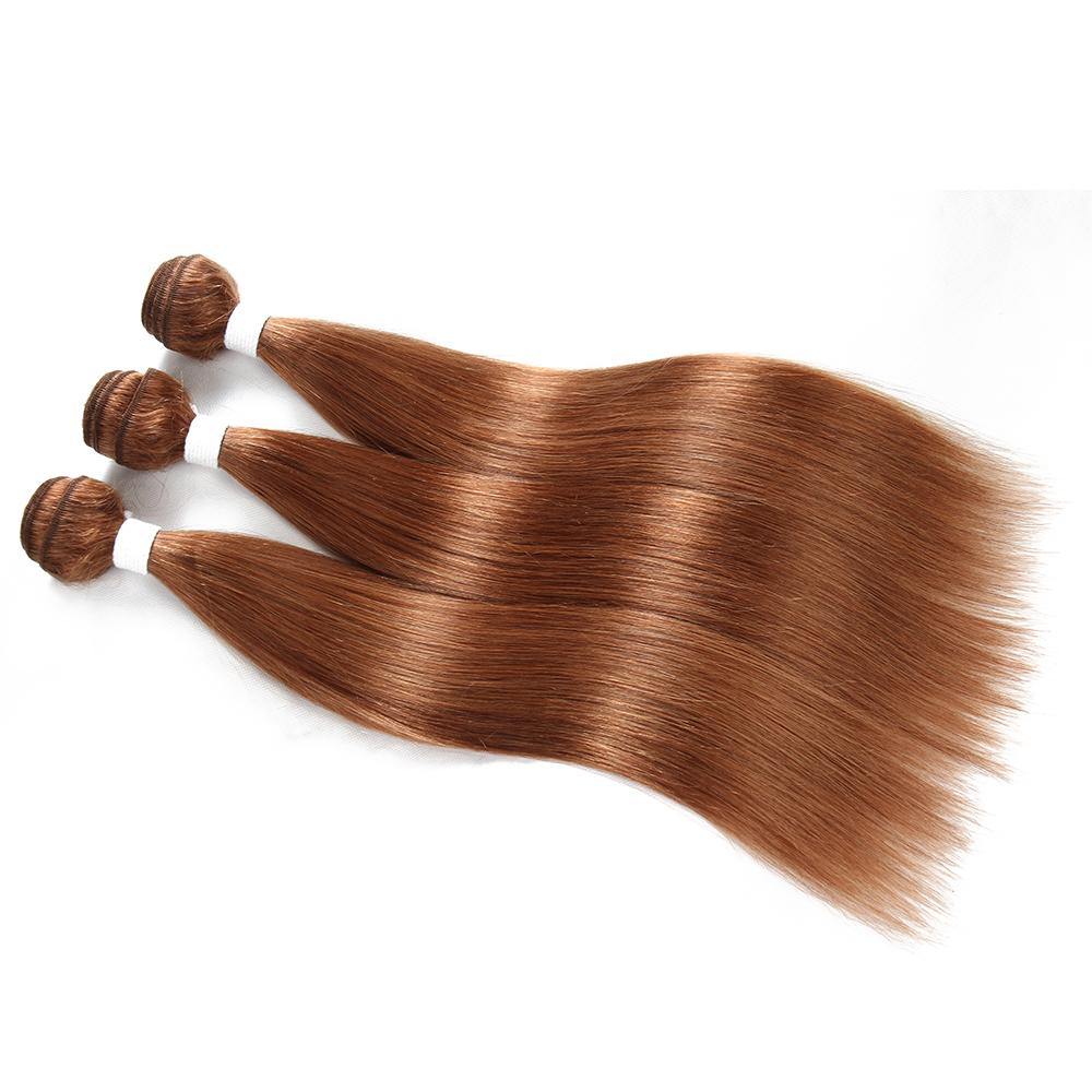 Colored 100% Human Hair Weave Straight 3 Hair Bundles 8-26 inch (30) (2622386700388)
