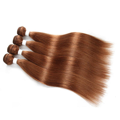 Colored 100% Human Hair Weave Straight 4 Hair Bundles 8-26 inch (30) (2625749876836)