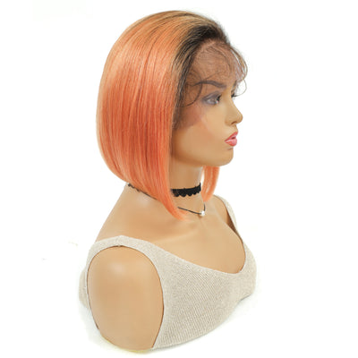 $69.99 Super Flash Sale Ombre Purple Pink Orange Short Bob Lace Front Wig 8inch