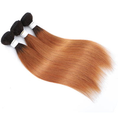 Kemy Hair Ombre Brown Straight Human Hair Bundle 1 Bundle Deals