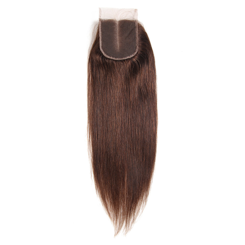Straight Colored Human Hair Free/Middle Part 4×4 Lace Closure (4) (3934495211590)