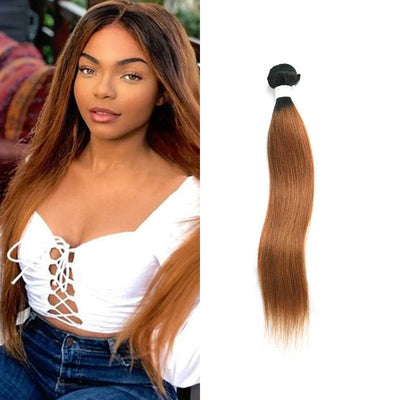 Kemy Hair Ombre Ginger Brown Straight Human Hair Bundle