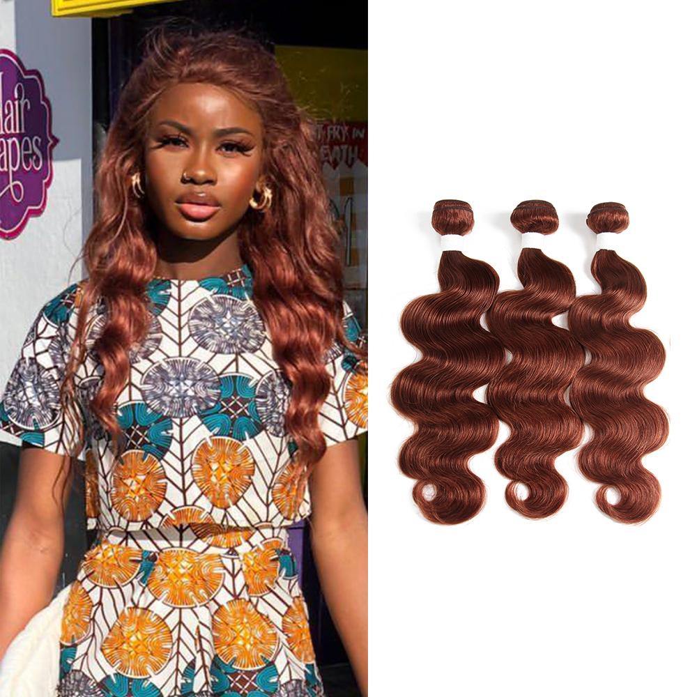 Colored 100% Auburn Red Human Hair Weave BODY 3 Hair Bundles 8-26 inch (33) (2903355064420)