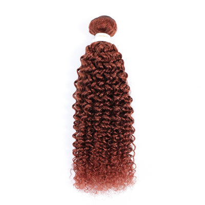 Kemy Hair Auburn Cooper Red Kinky Curly Human Hair Bundle 1 PC