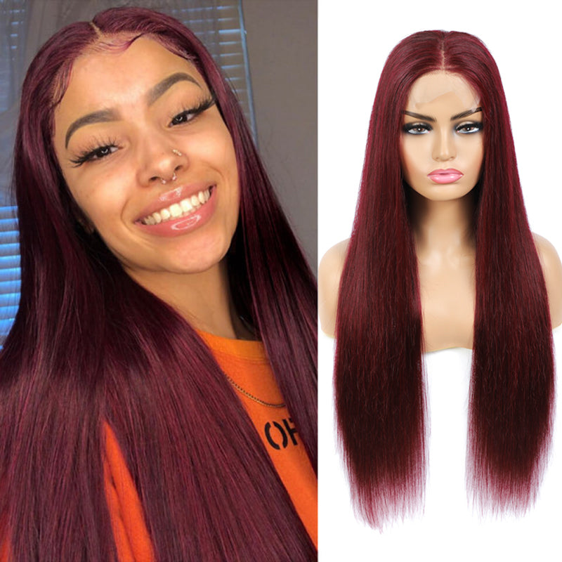 Flash Sale | Honey Blonde Brown Red Straight 4x4 Lace Closure Wig Only $99