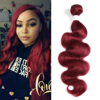 Kemy Hair Colored 100% Human Hair Weave Body Hair Bundle 8-26 inch (Burgundy) - Kemy Hair