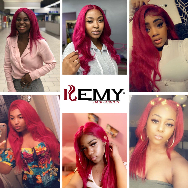 Kemy Hair Burgundy Red Body Wave One Human Hair Bundle