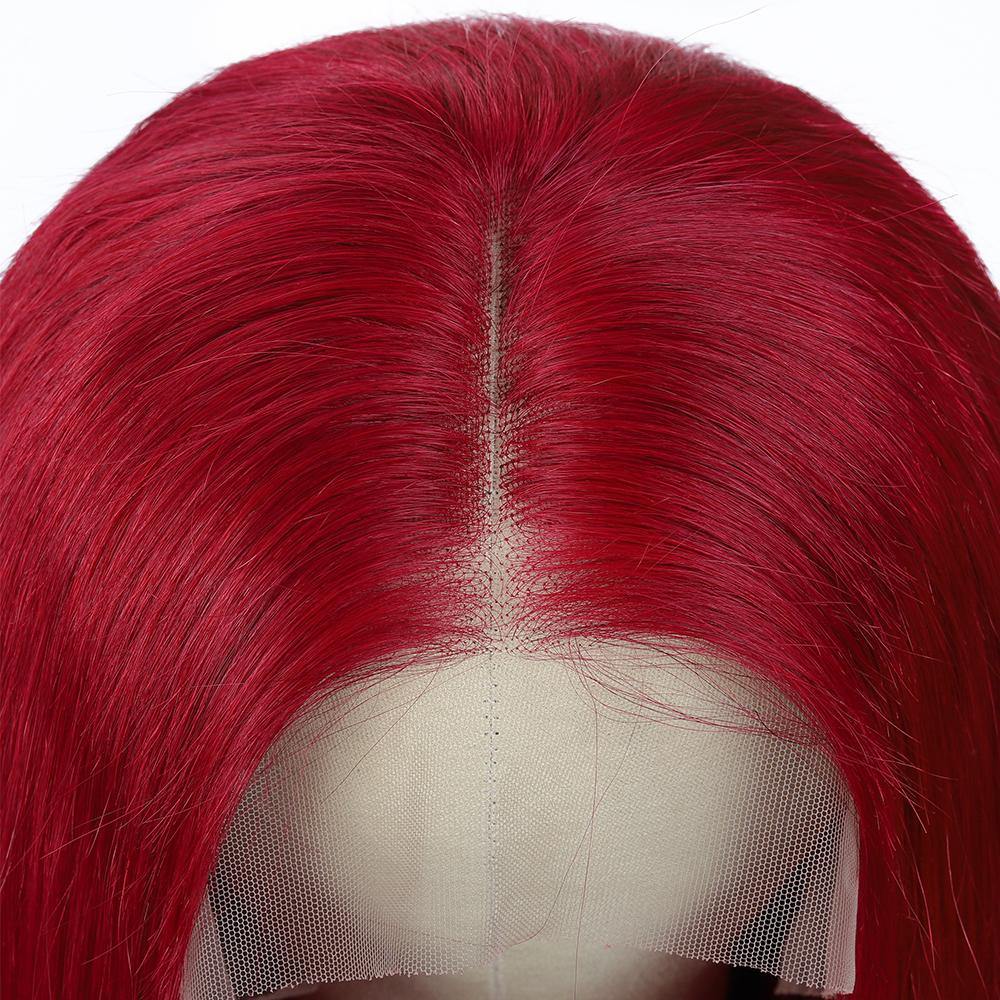 Kemy Hair Custom Burgundy Red Human Hair 13X4 Lace Front wigs 8''-28'' (BURG) - Kemy Hair