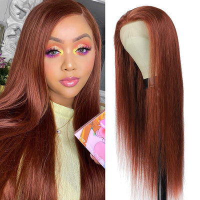Cooper Red Human Hair 13X4 Lace Front wig