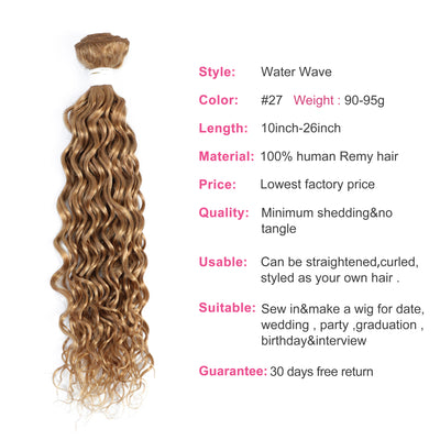 Kemy Hair Water Wave Honey Blonde Human Hair Bundles One Bundle