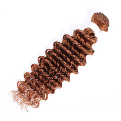 Kemy Hair Brown Deep Wave Remy 100% Human Hair Bundle 1 PC