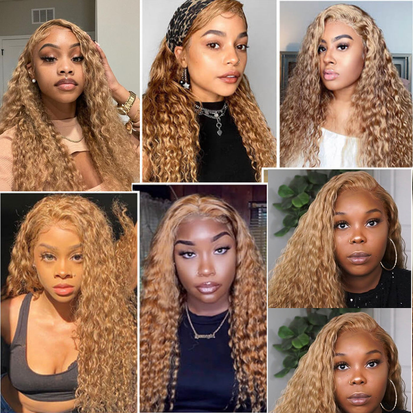 Kemy Hair 4 Bundles Honey Blonde Water Wave Human Hair Weave Bundles