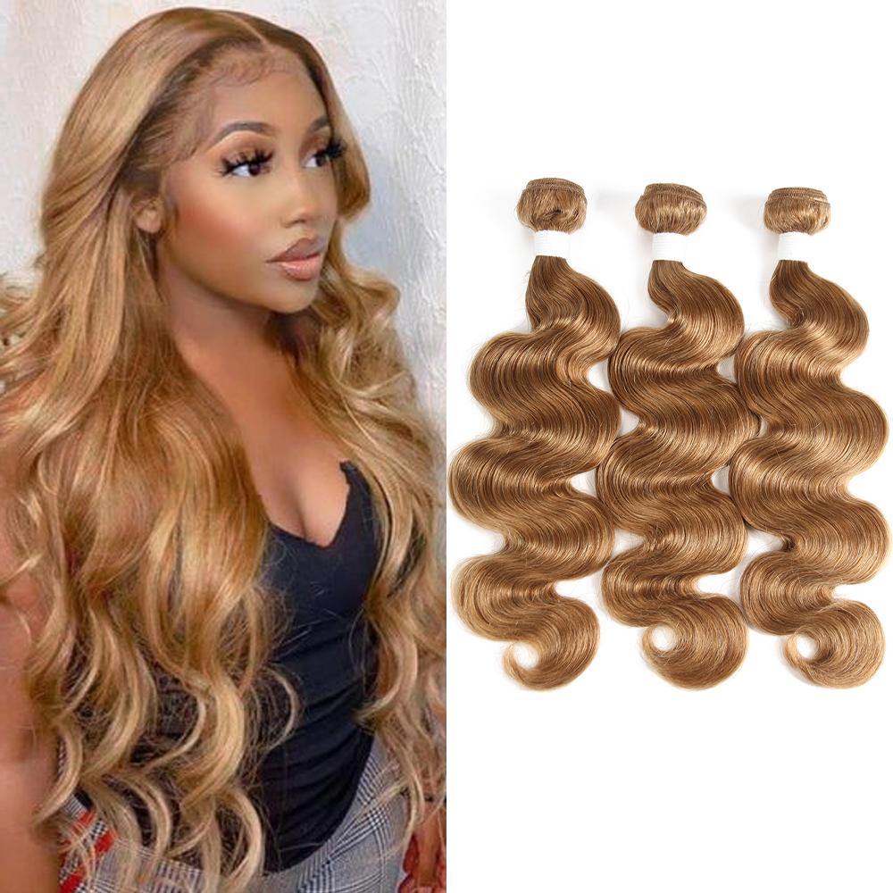 Kemy Hair Honey Blonde Brazilian Body Wave Three Human Hair Bundles