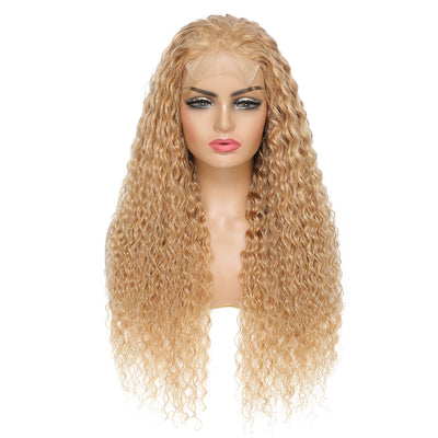 Kemy Hair Honey Blonde Deep Wave 4X4 Lace Closure wigs