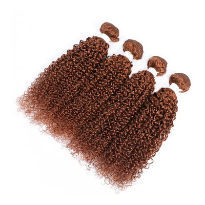 Kemy Hair Light Bundles Brown Kinky Curly Four Human Hair