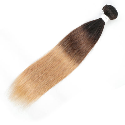 Straight T1B/4/27 Ombre Color 3 Tone Remy Human Hair Bundle 10''-26''