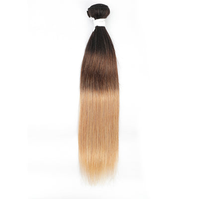 Straight T1B/4/27 Ombre Color 3 Tone Remy Human Hair Bundle 10''-26''