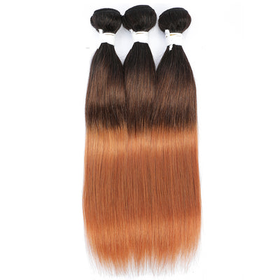 Straight 3 Tone Ombre Brown Color T1B/4/30 Remy Human Hair Bundles 3PCS
