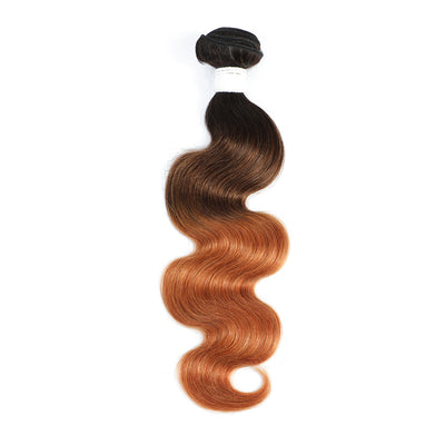 1B/4/30 Ombre Brown 3 Tone Body Wave Remy Human Hair Bundle 1 PC