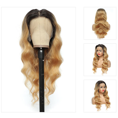 Kemy Hair Custom ombre 27 Body wave Human Hair 13X4Lace Front wigs 16''-26''