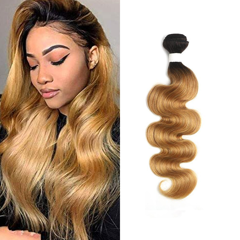 Body Wave Ombre Honey Blonde 1B/27 Human Hair Bundle 1 PC